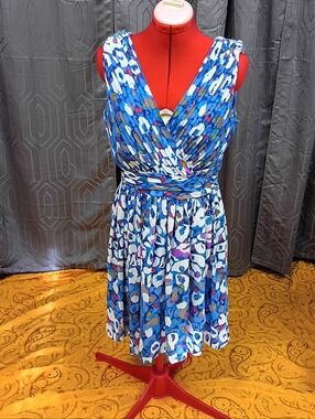 Macy's Matthew Williamson For Impulse Multicolor Print Sleeveless Dress Size 12